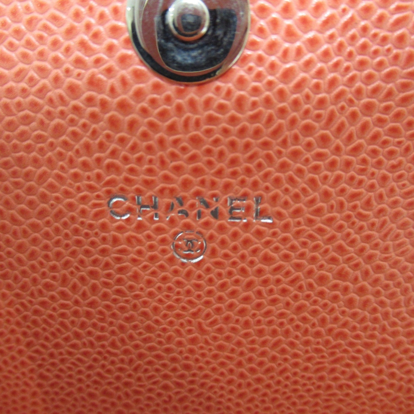 CHANEL Chain wallet Pink Caviar Skin [Grained Calf]