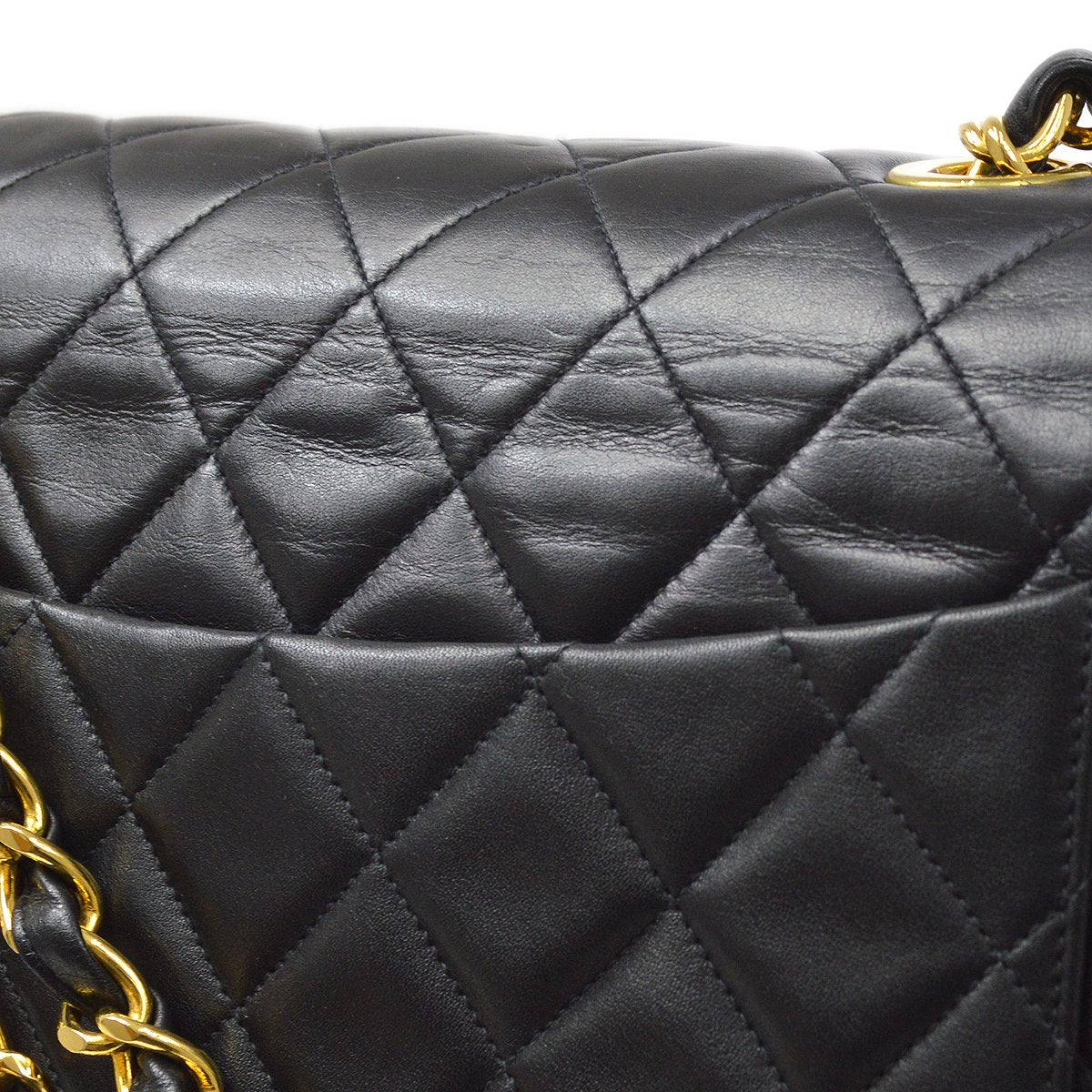 CHANEL★ 1994-1996 Black Lambskin Classic Flap Maxi AK16613e