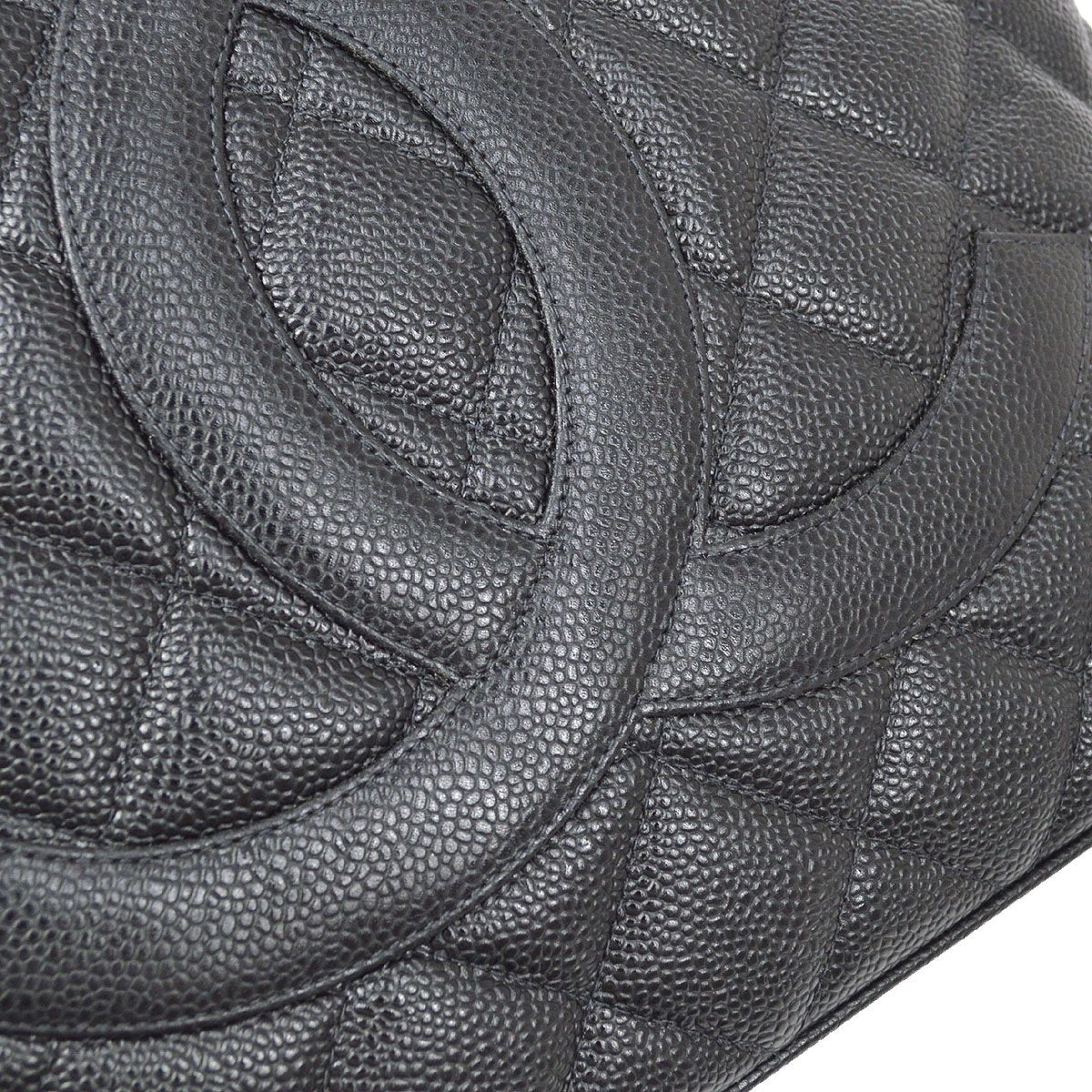 CHANEL 2001-2003 Black Caviar Medallion Tote 60662