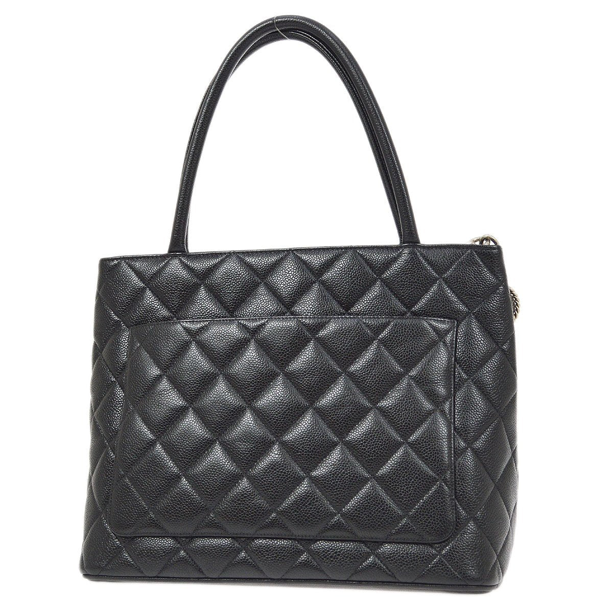 CHANEL 2000-2001 Black Caviar Medallion Tote 81213