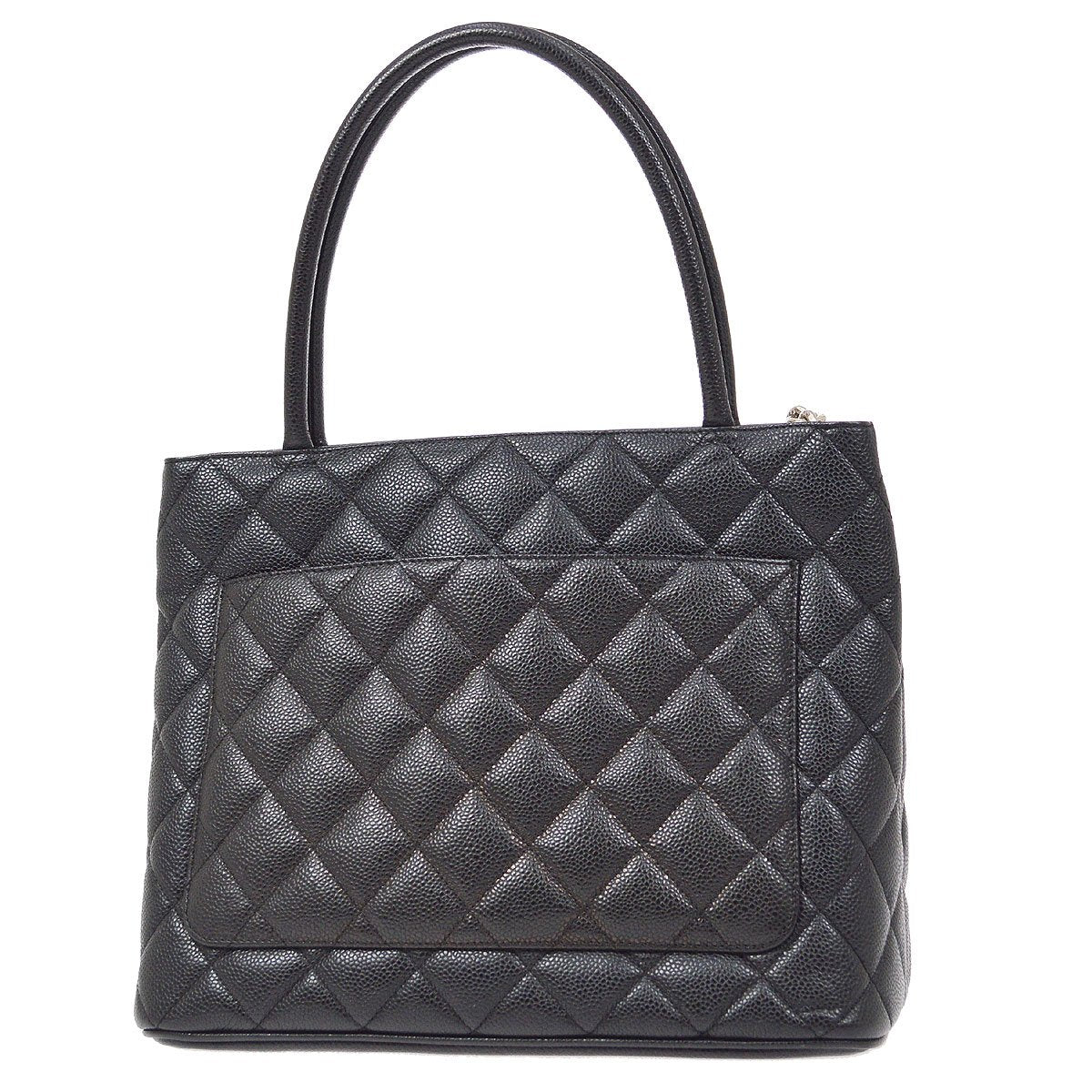 CHANEL 2000-2001 Black Caviar Medallion Tote 91543