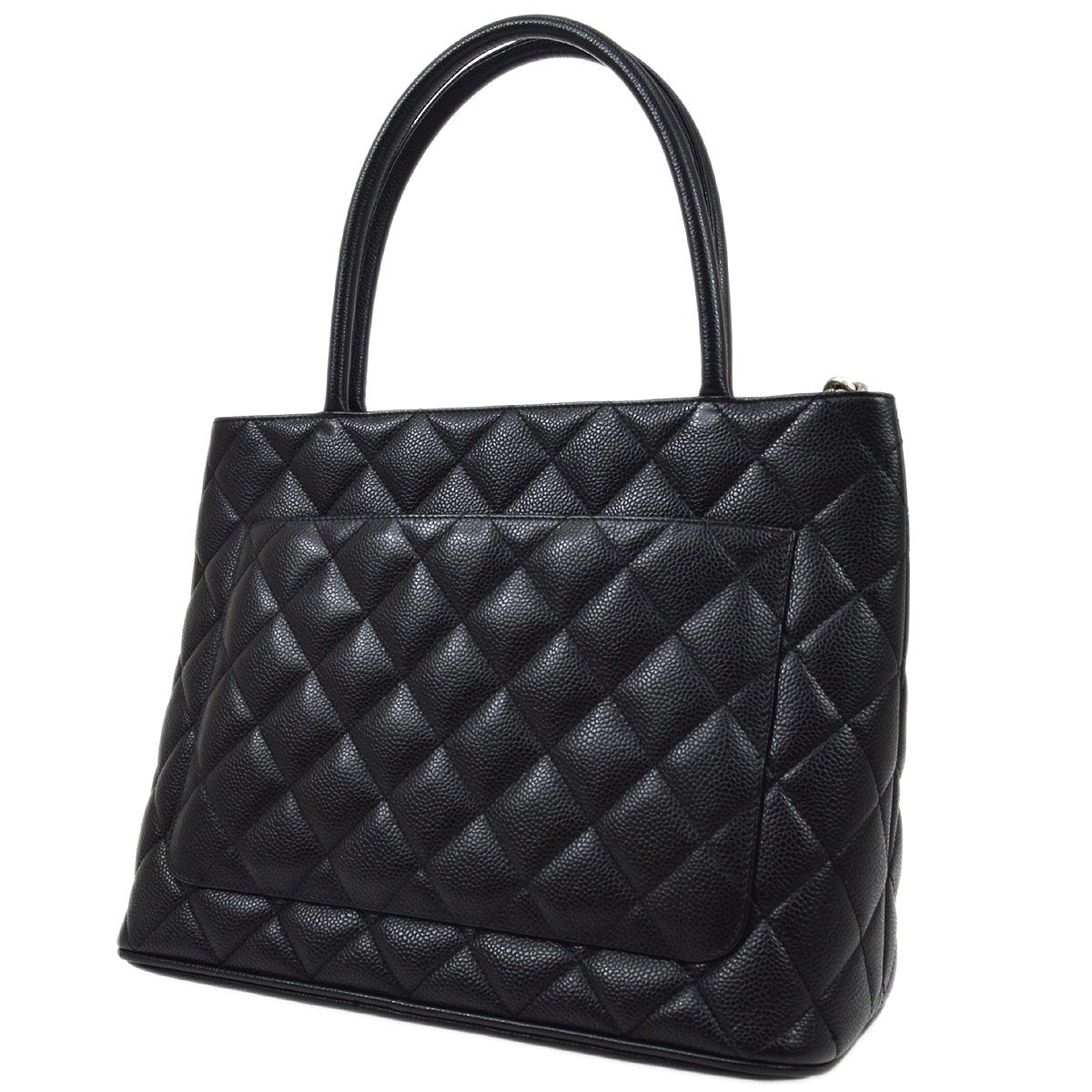 CHANEL 2000-2001 Black Caviar Medallion Tote 91352