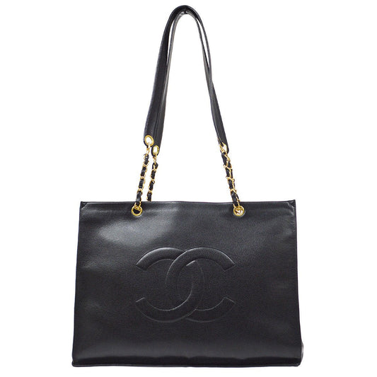 CHANEL 1996-1997 Black Caviar XL Tote Bag 61245