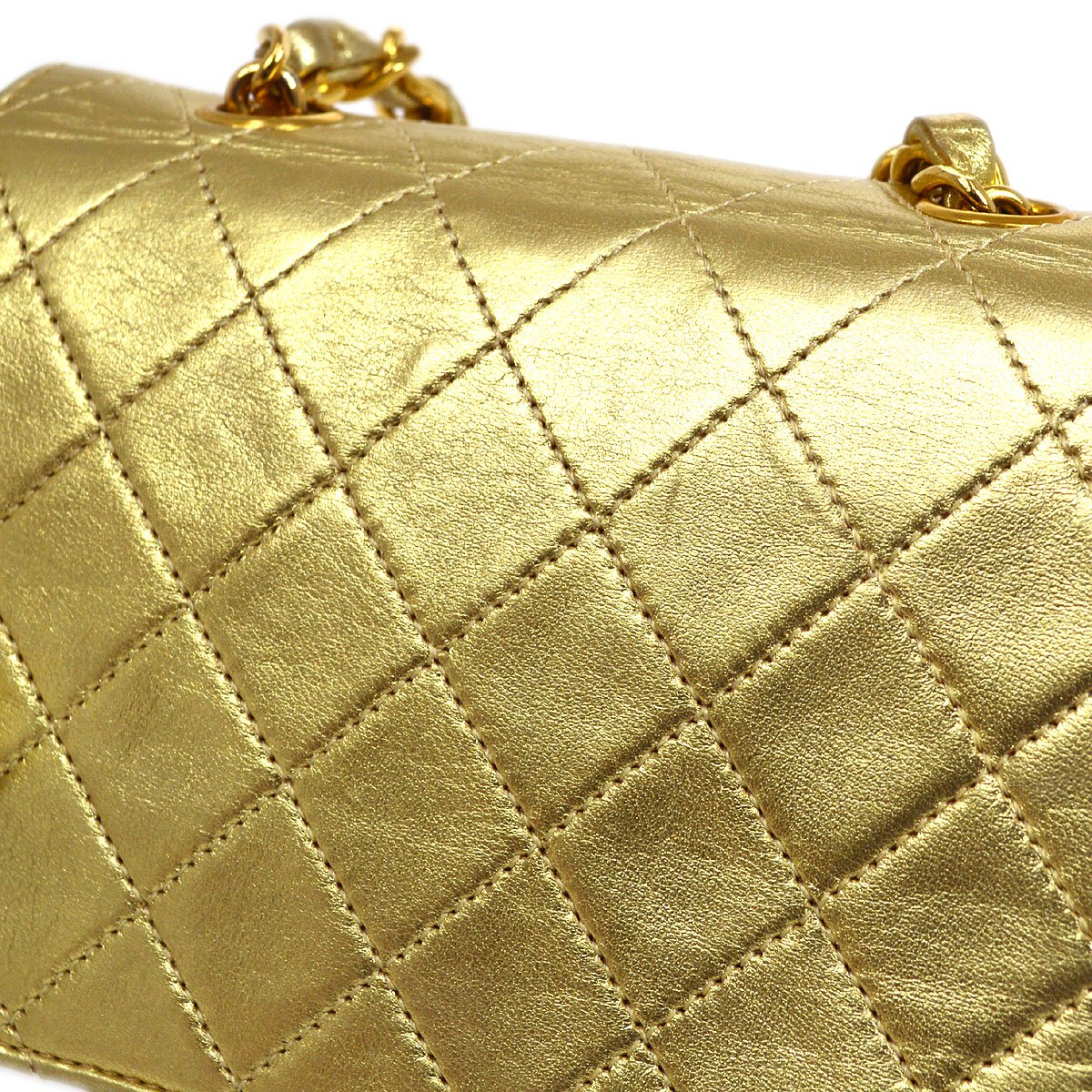 CHANEL Single Chain Mini Shoulder Bag Gold Lambskin A43855h