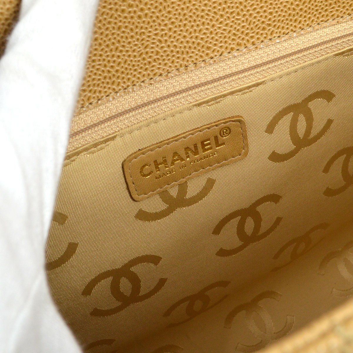 CHANEL 2001-2003 Beige Caviar Wild Stitch Tote 51051