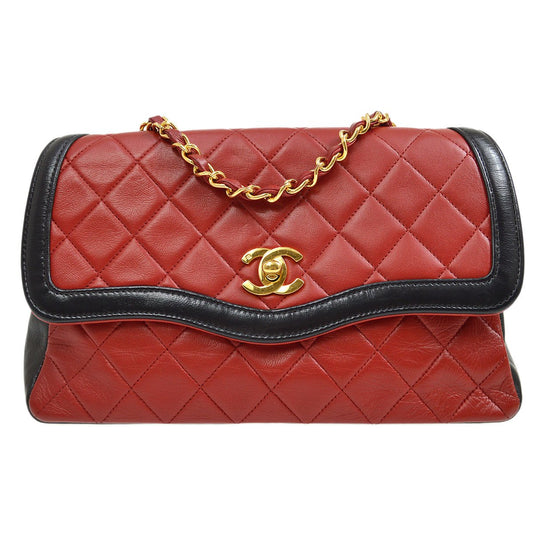 CHANEL Single Chain Shoulder Bag Bi-Color Red a43939i