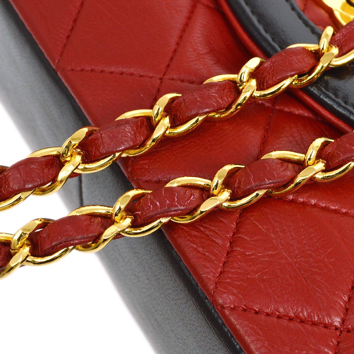 CHANEL Single Chain Shoulder Bag Bi-Color Red a43939i