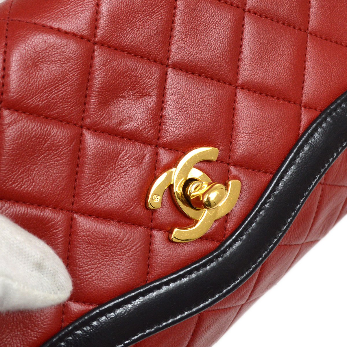 CHANEL Single Chain Shoulder Bag Bi-Color Red a43939i