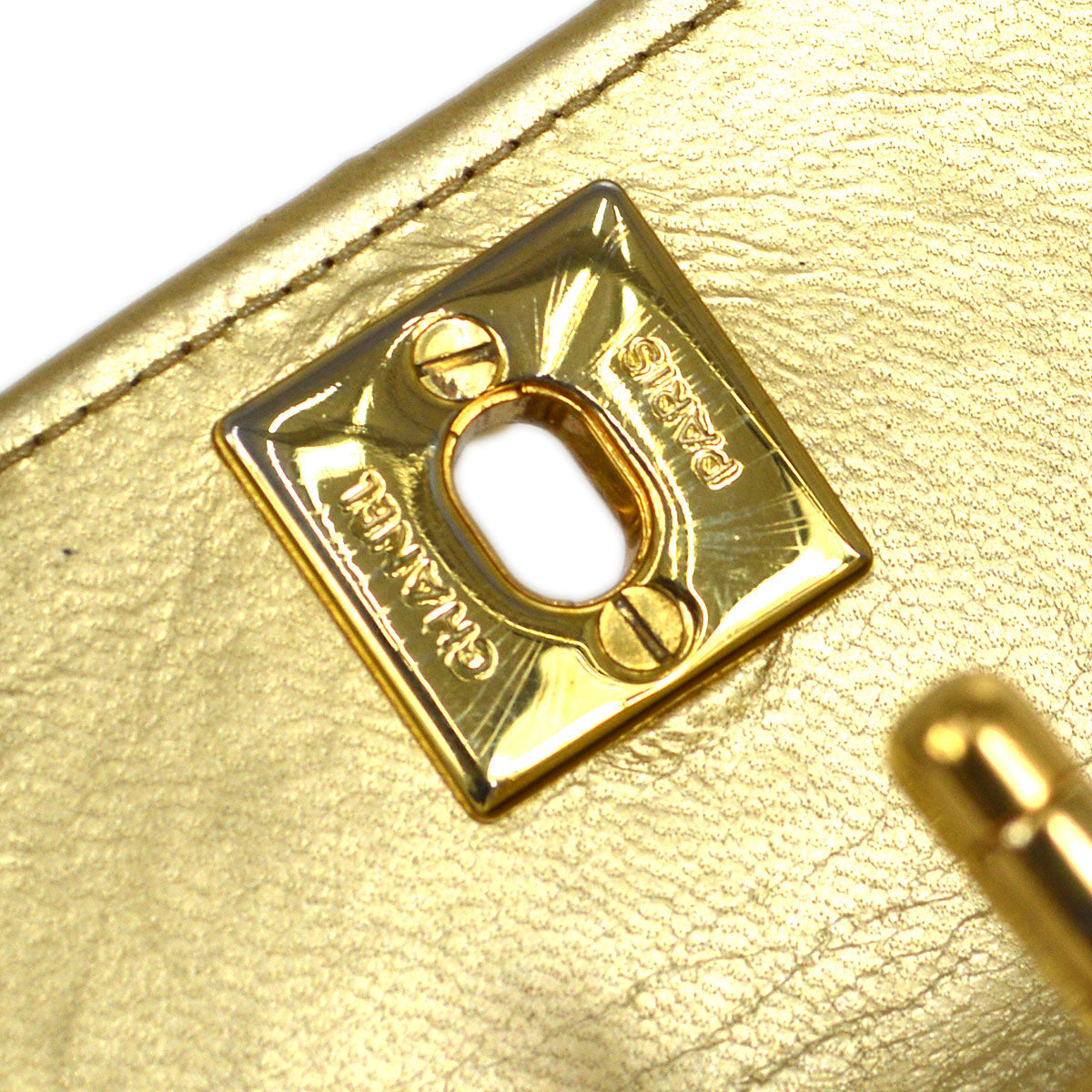 CHANEL Single Chain Mini Shoulder Bag Gold Lambskin A43855i