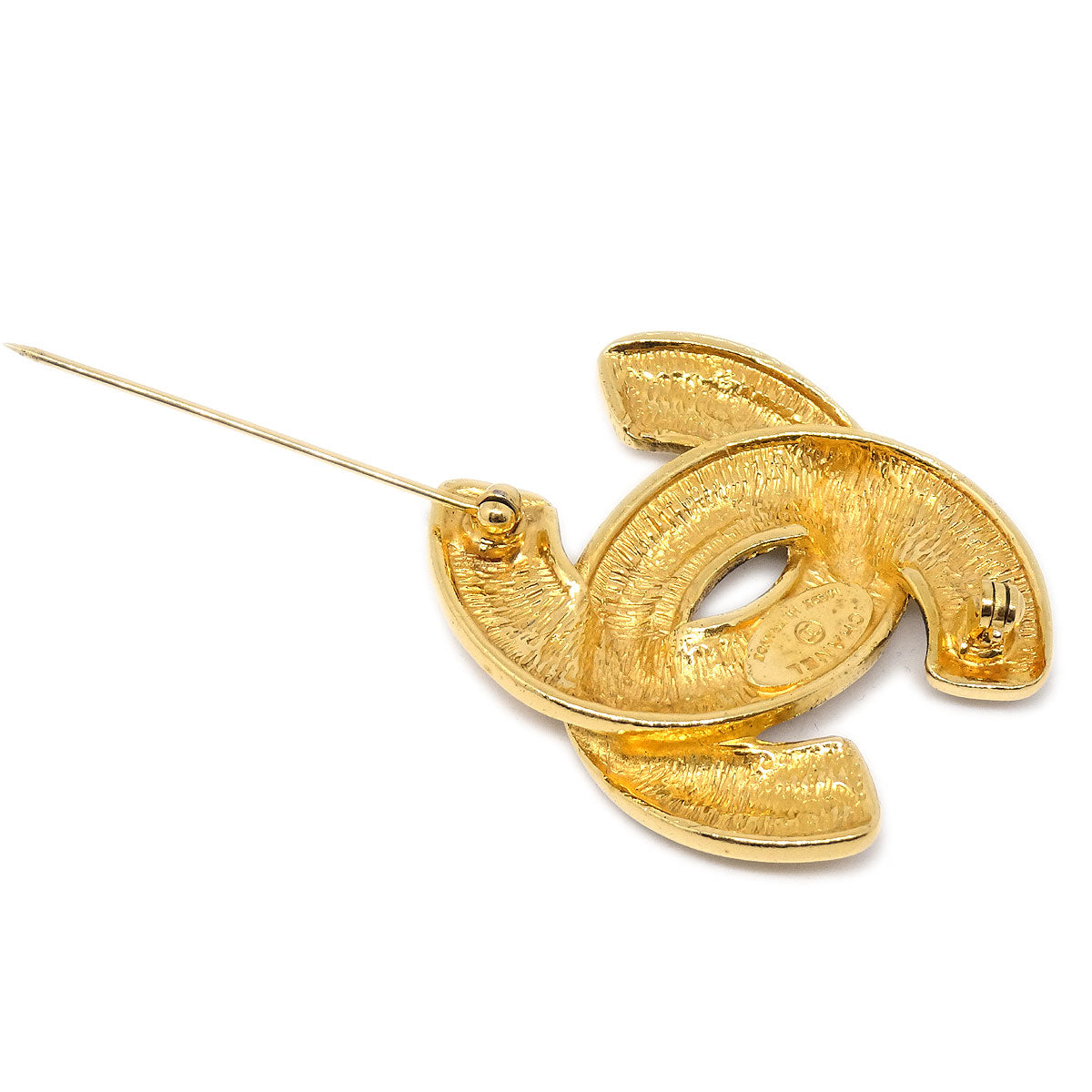 CHANEL Quilted Brooch Gold 1153 03194