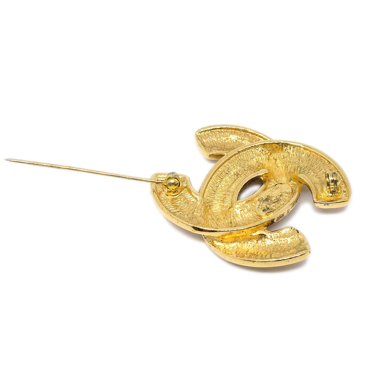 CHANEL Quilted Brooch Gold 1153 03196