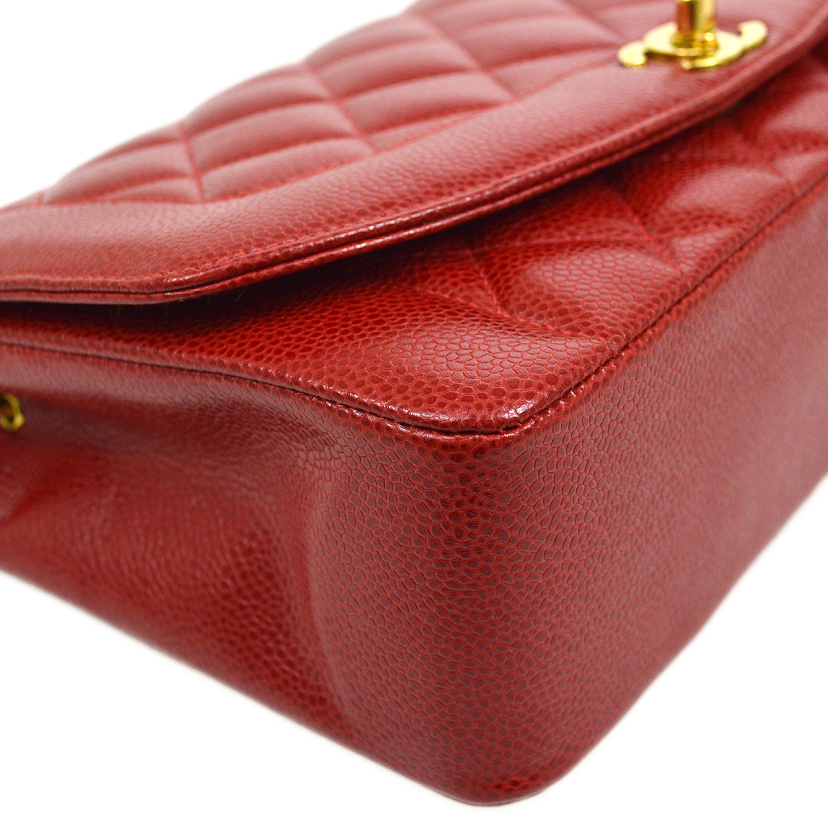 CHANEL★ 1994-1996 Red Caviar Diana Flap Medium 13209