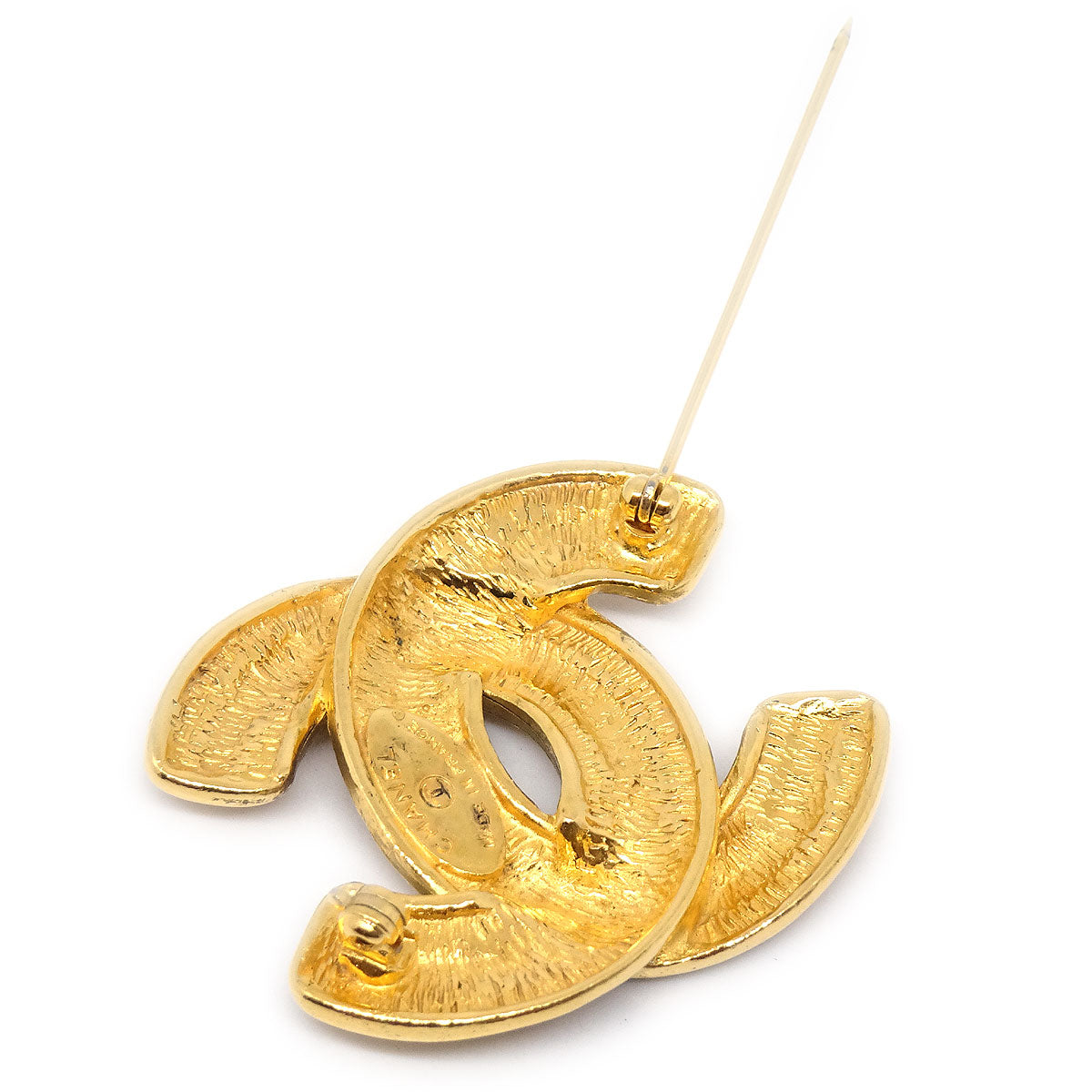 CHANEL Quilted Brooch Pin Gold 1153 94725