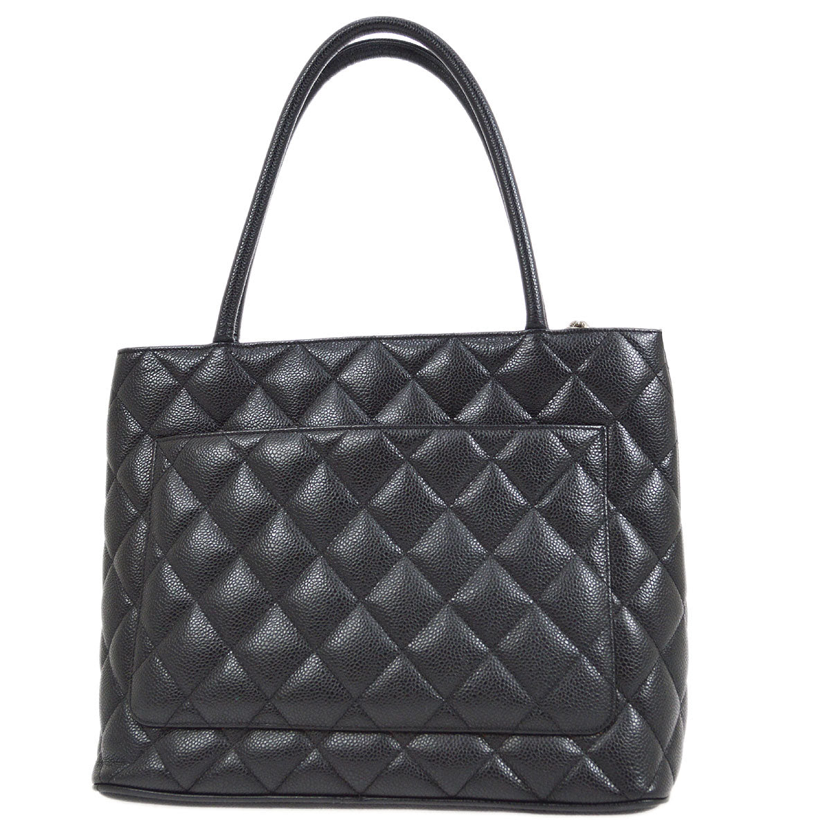 CHANEL 2000-2001 Black Caviar Medallion Tote 64488