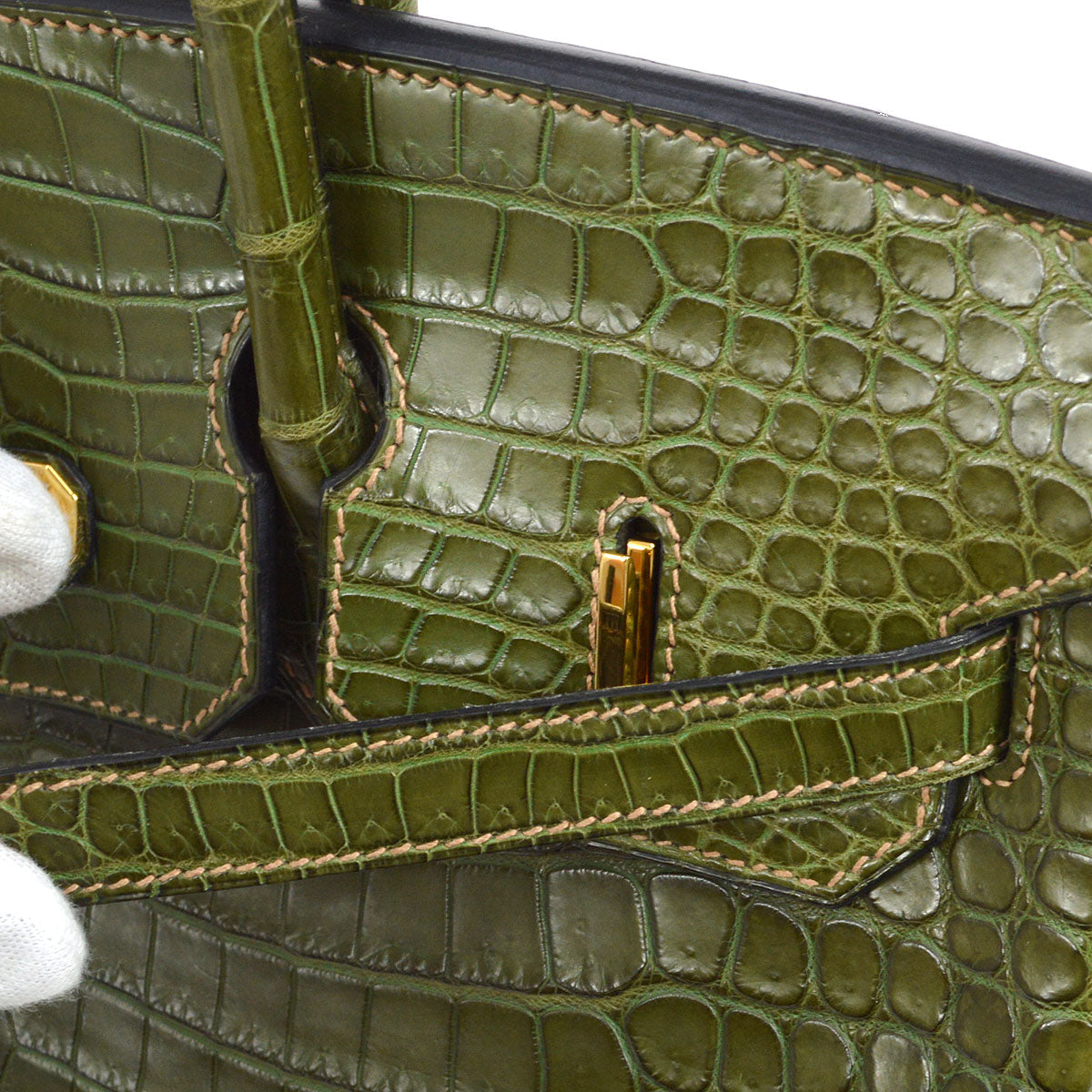 HERMES * 2008 BIRKIN 35 Porosus Crocodile Canopee