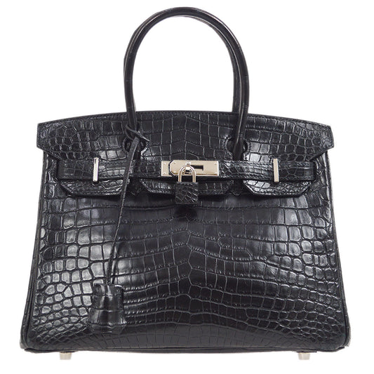 HERMES * 2009 BIRKIN 30 Black Matt Crocodile