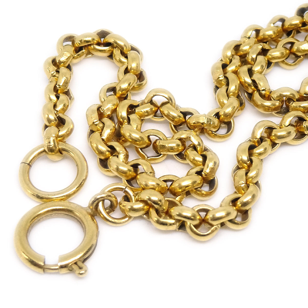 CHANEL★ 1995 Heart Gold Chain Necklace 56327