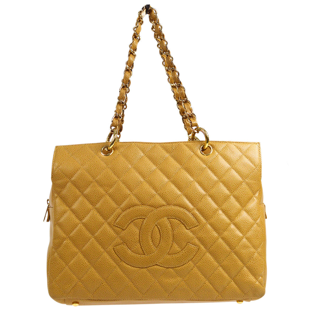 CHANEL 2003-2004 Tote Beige Caviar 56390