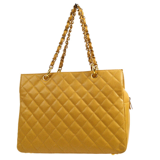 CHANEL 2003-2004 Tote Beige Caviar 56390