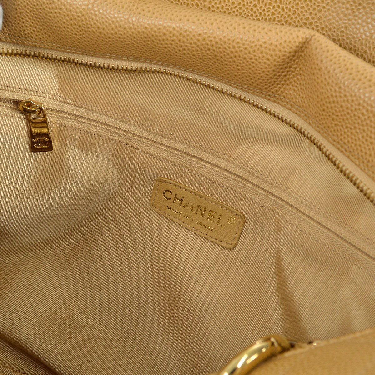 CHANEL 2003-2004 Tote Beige Caviar 56390