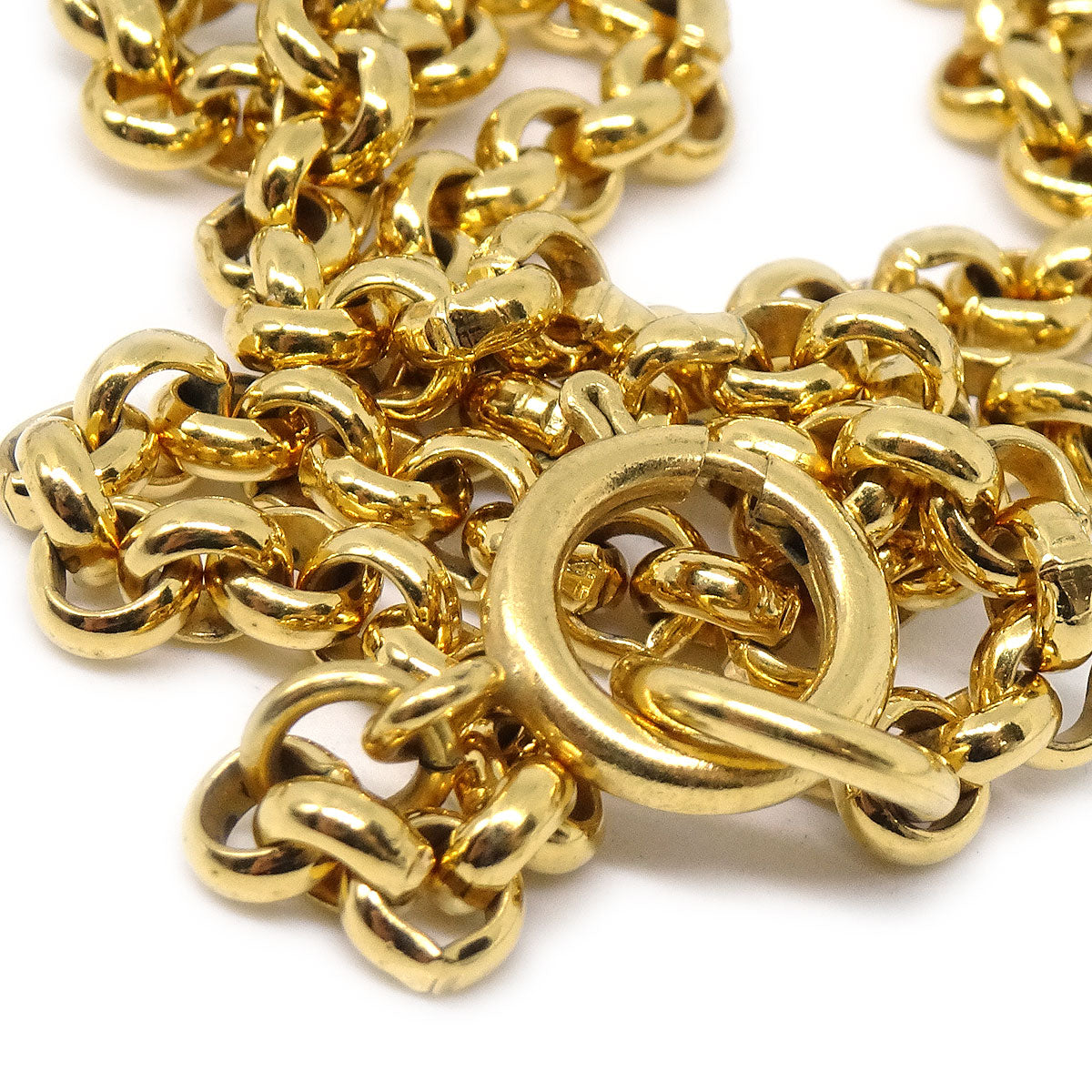 CHANEL★ 1995 Cutout Heart Gold Chain Necklace 17156