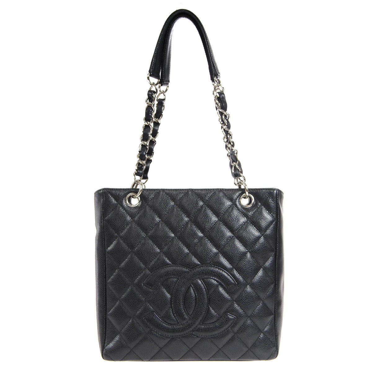 CHANEL 2006-2008 Petite Shopping Tote PST SHW Black Caviar