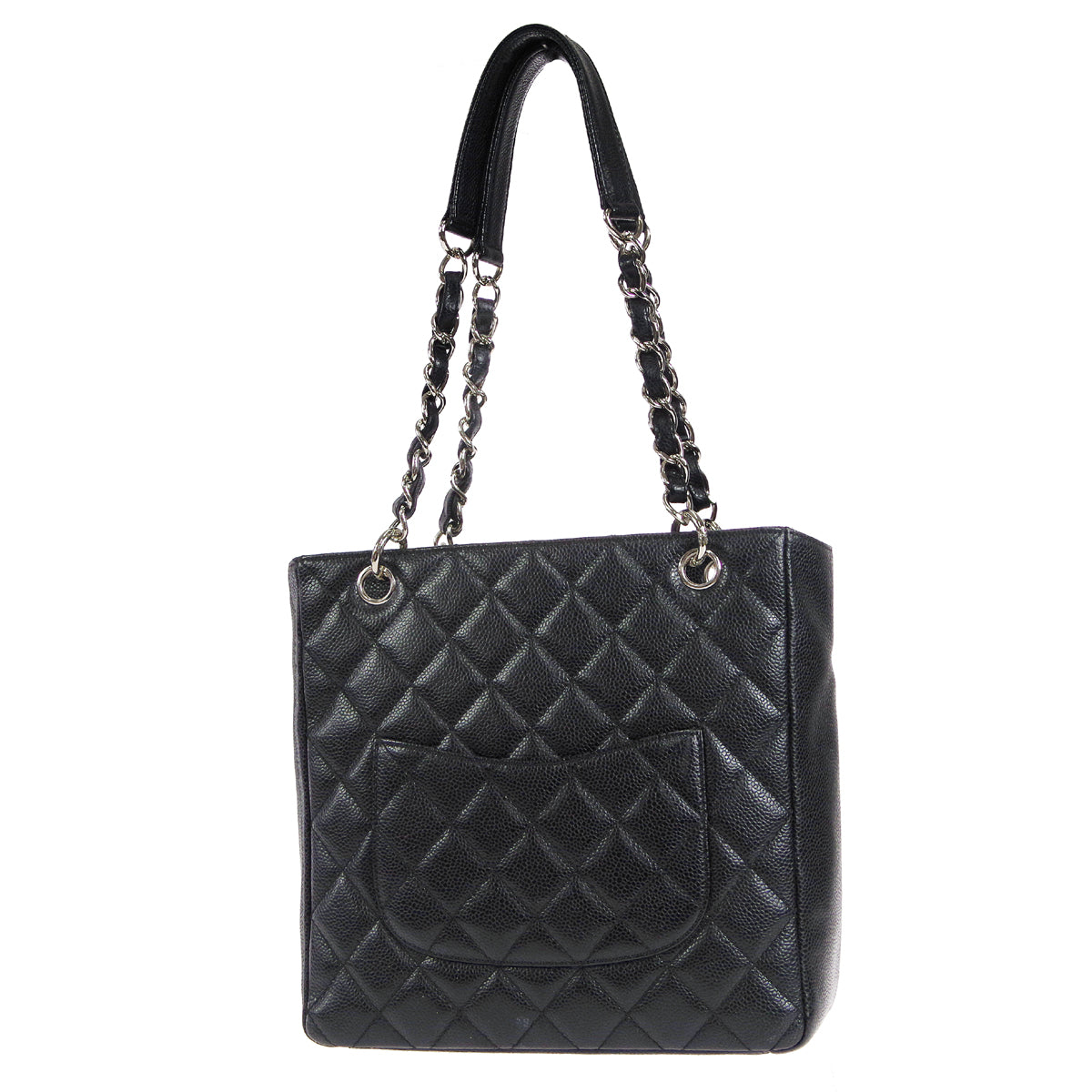 CHANEL 2006-2008 Petite Shopping Tote PST SHW Black Caviar