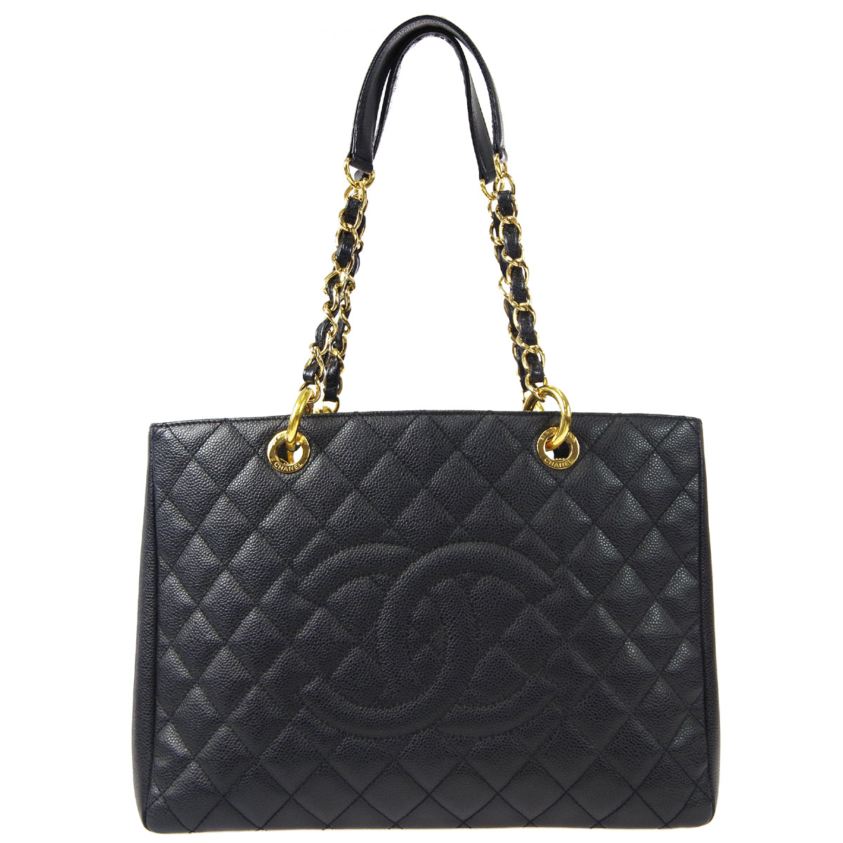 CHANEL 2009-2010 Grand Shopping Tote GST Black Caviar