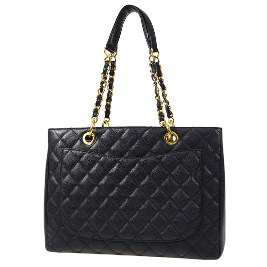 CHANEL 2009-2010 Grand Shopping Tote GST Black Caviar