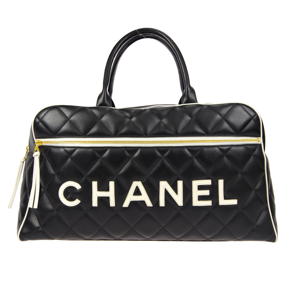 CHANEL Quilted Handbag Black Lambskin