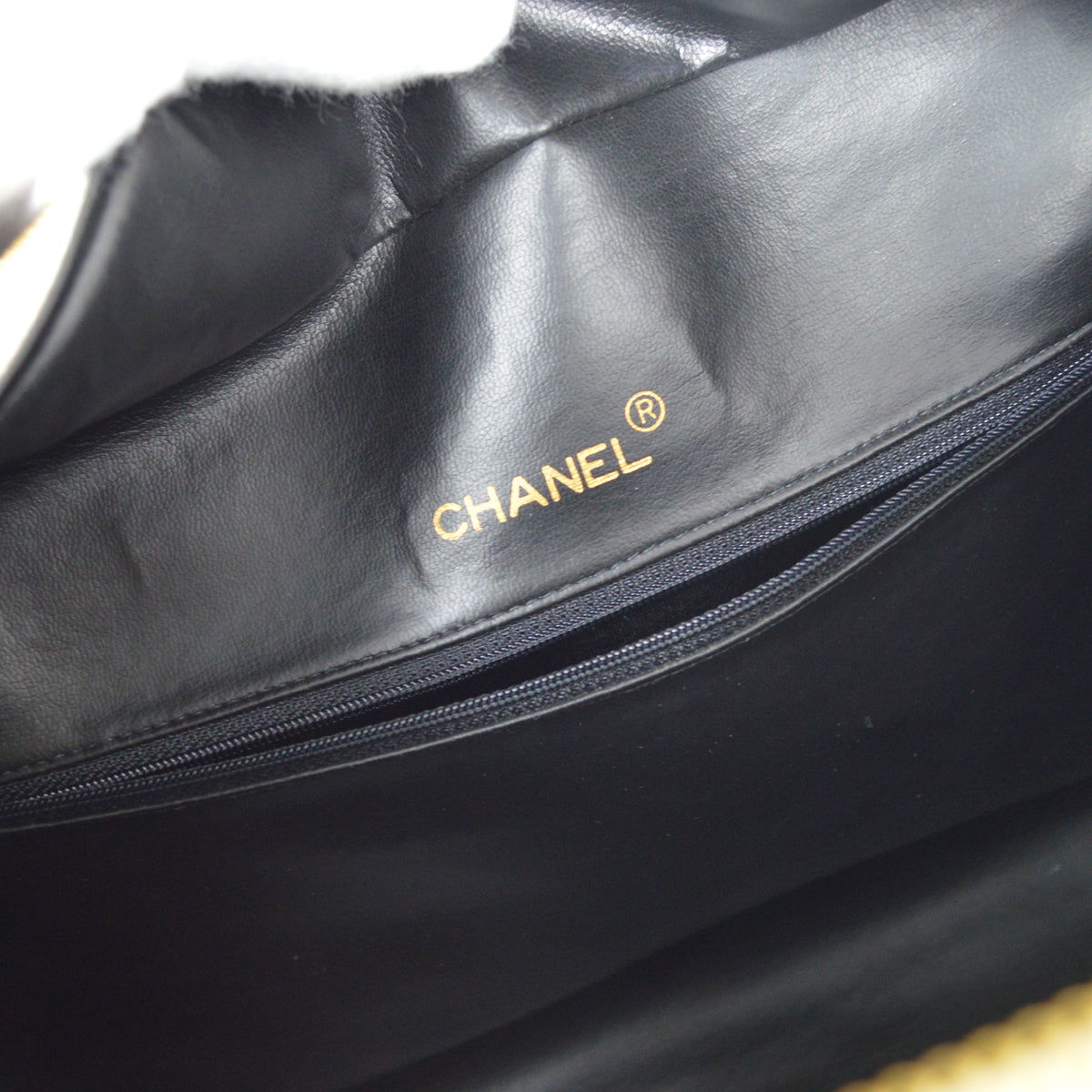 CHANEL Quilted Handbag Black Lambskin