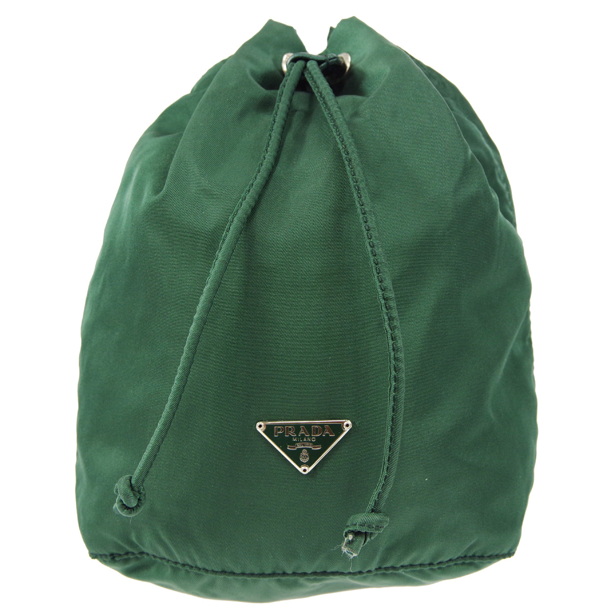 PRADA Drawstring Mini Pouch Green Nylon