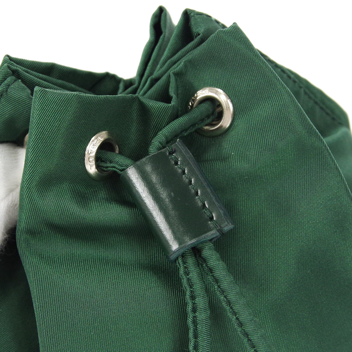 PRADA Drawstring Mini Pouch Green Nylon