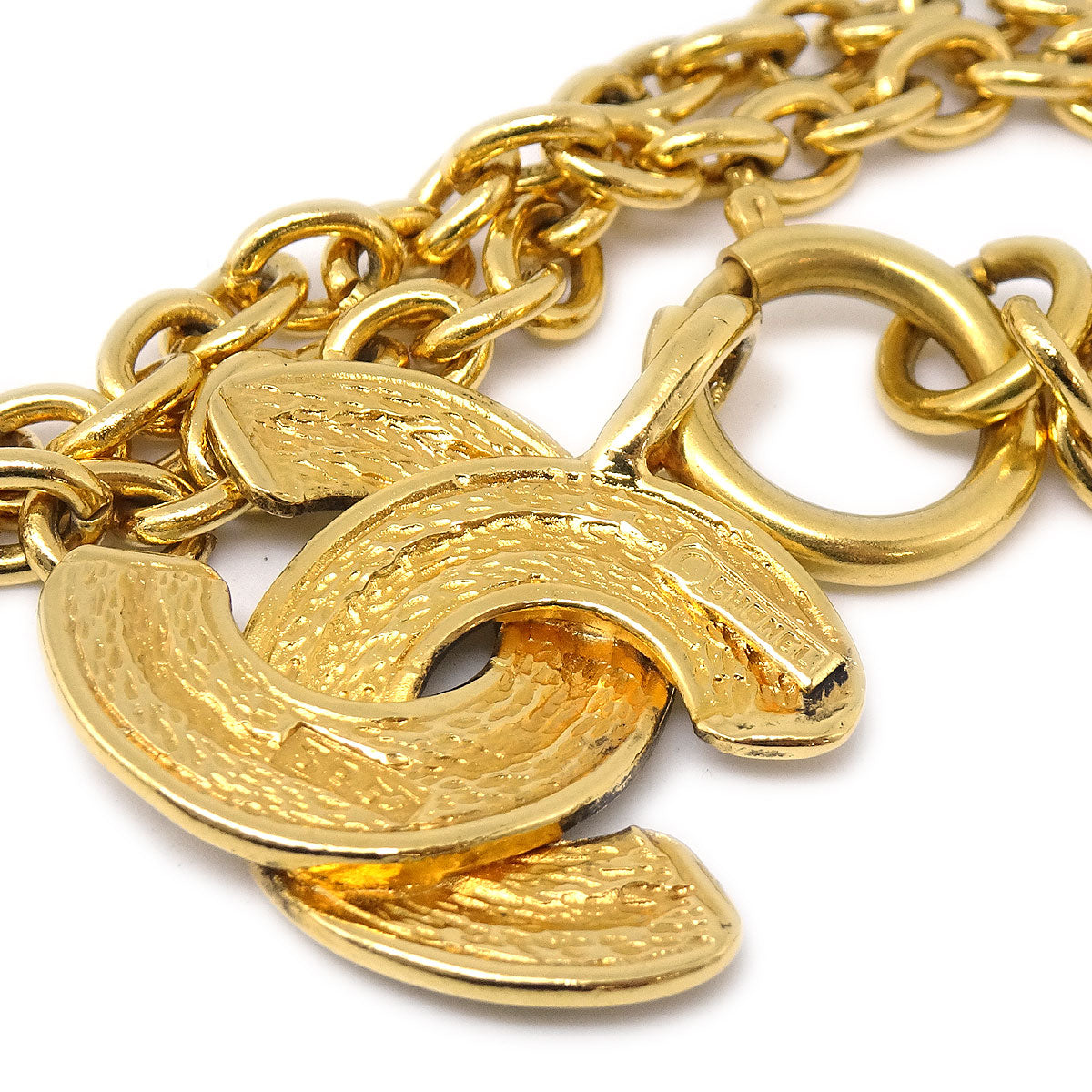 CHANEL Quilted CC Gold Chain Pendant Necklace 3857 58305