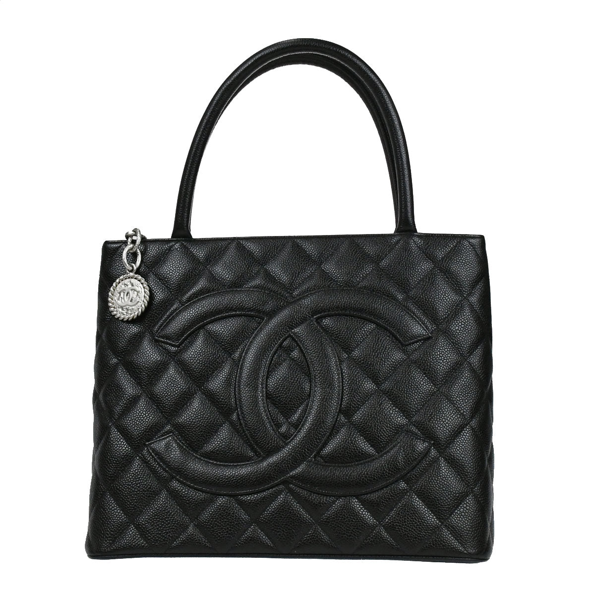 CHANEL 2005-2006 Medallion Tote SHW Black Caviar 97415