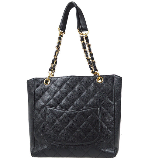 CHANEL 2004-2005 Petite Shopping Tote PST Black Caviar 97514