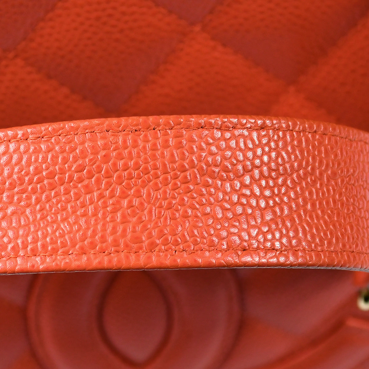 CHANEL 2003-2004 Petite Shopping Tote PST Peach Orange Caviar 97427