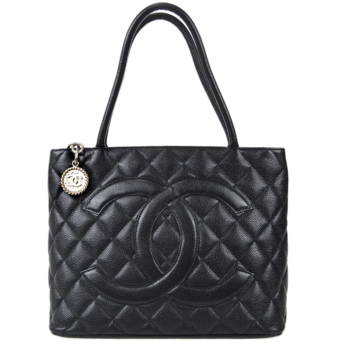 CHANEL 2005-2006 Medallion Tote SHW Black Caviar 67856