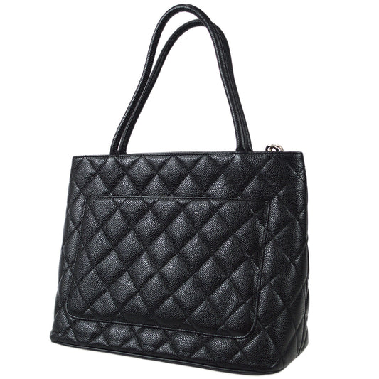 CHANEL 2005-2006 Medallion Tote SHW Black Caviar 67856