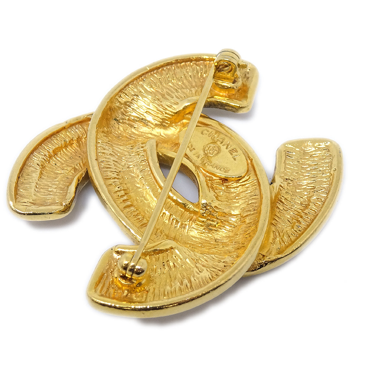 CHANEL Quilted Brooch Pin Gold 1153 78654