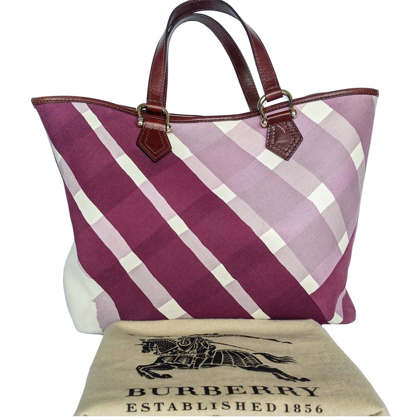 BBR Canvas Purple Check Print Tote