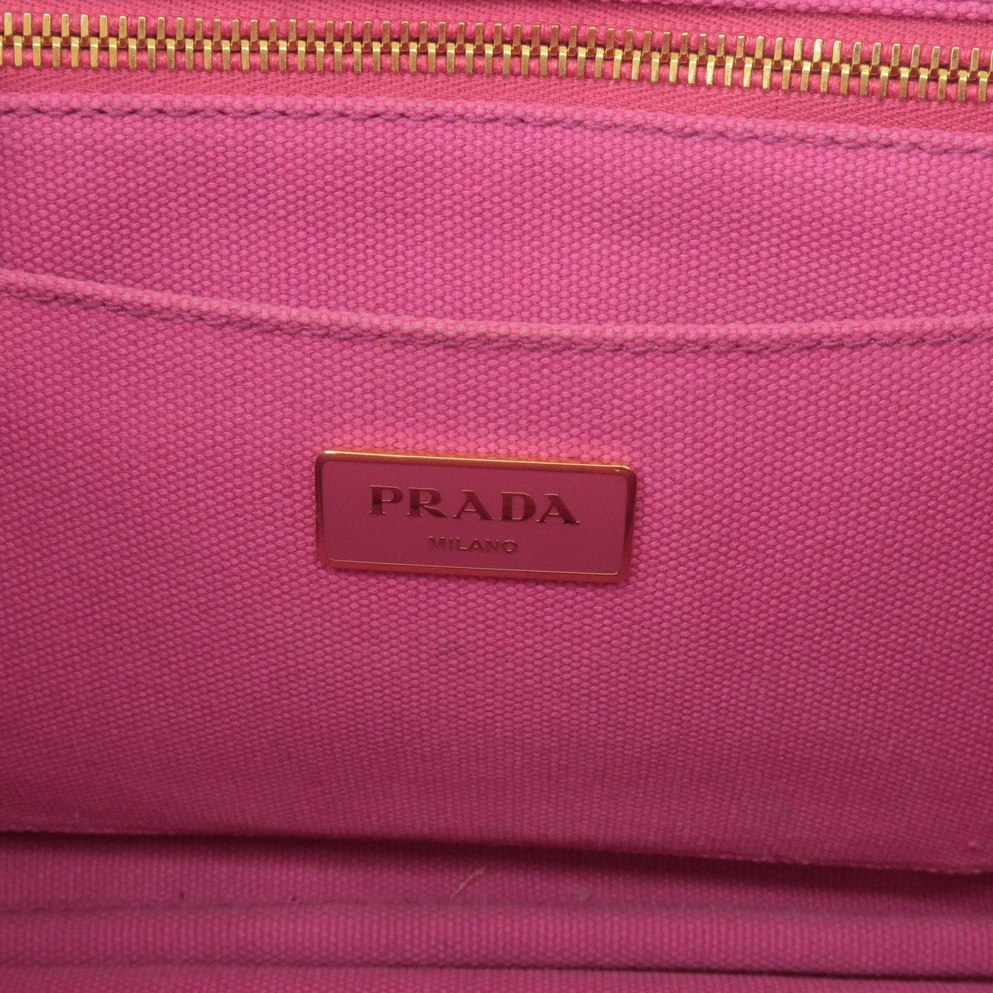 Prada Logo Canapa Canvas Tote Bag Hand Bag Pink B1877G