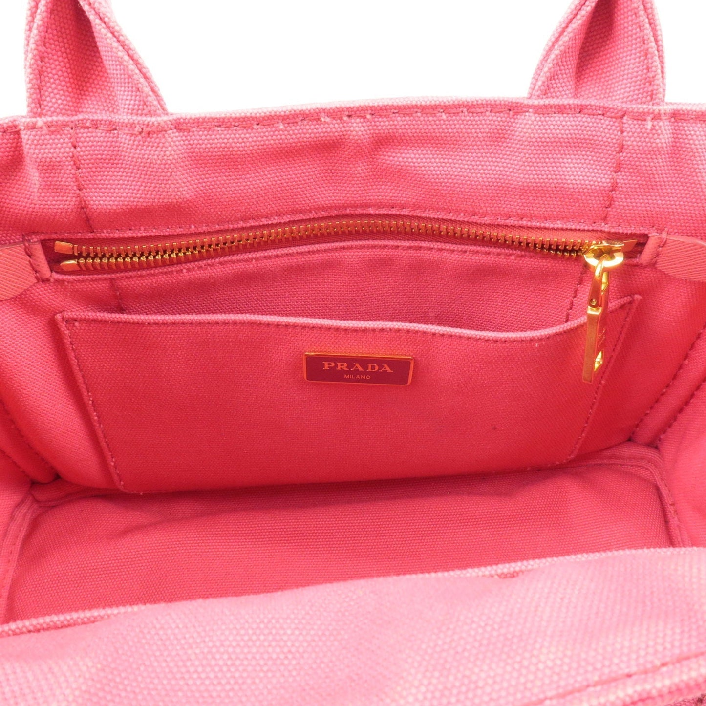 Prada Canapa Mini Canvas 2Way Tote Bag Pink 1BG439