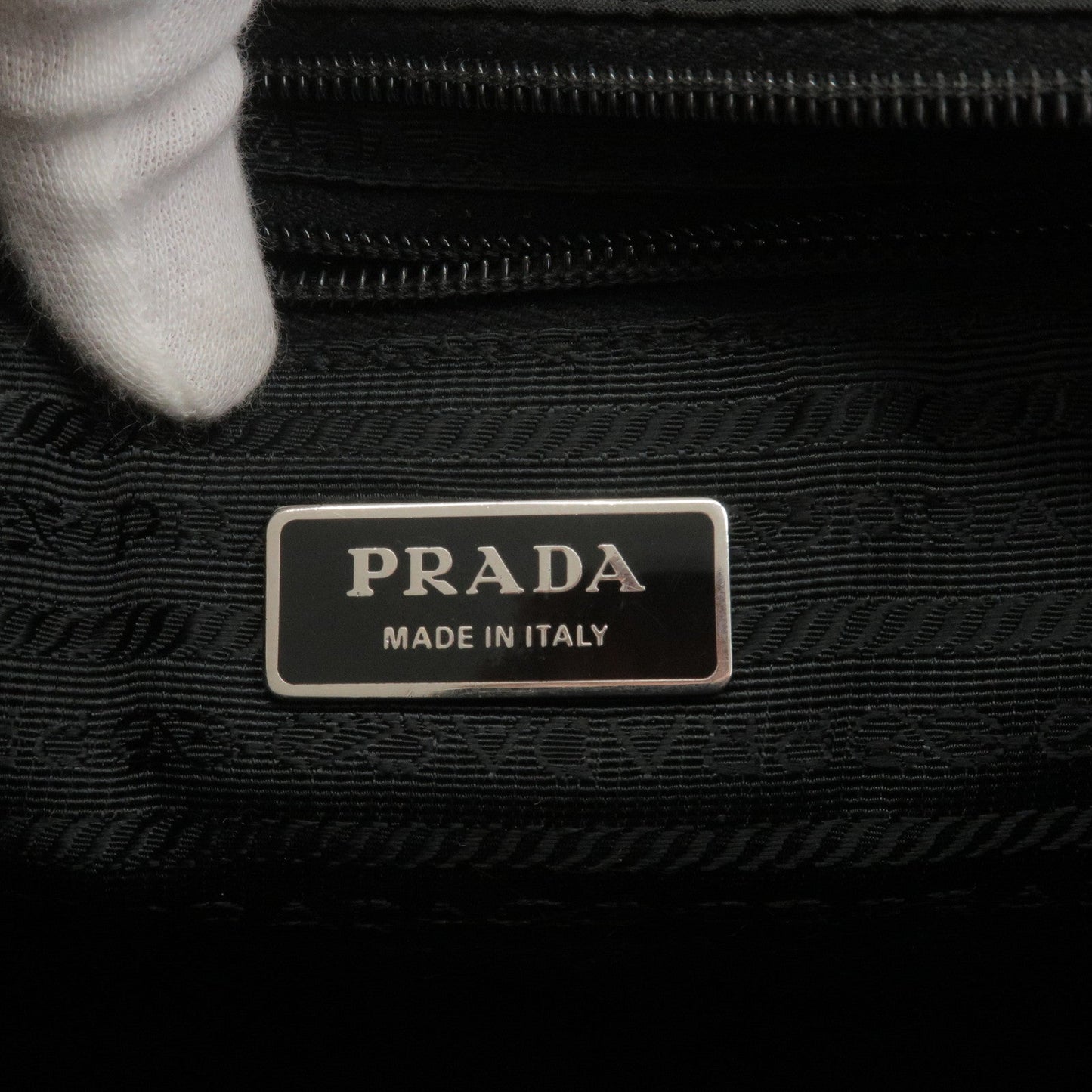 Prada Nylon Leather Shoulder Bag Purse Black NERO