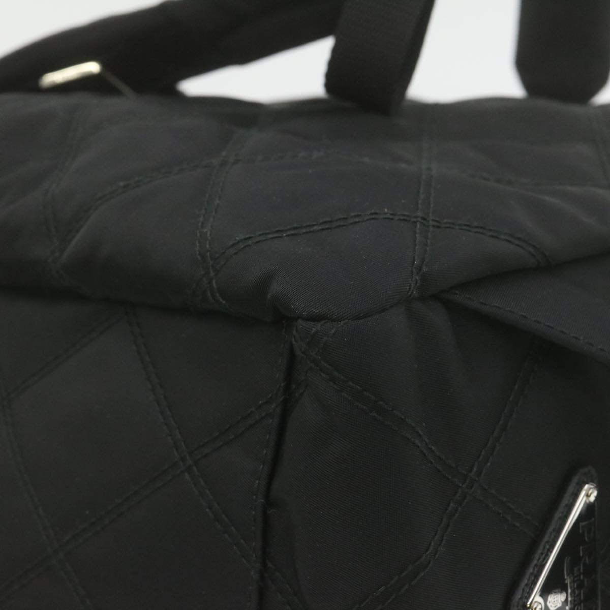 PRADA Nylon Fur Backpack Black 2VZ015  21454A