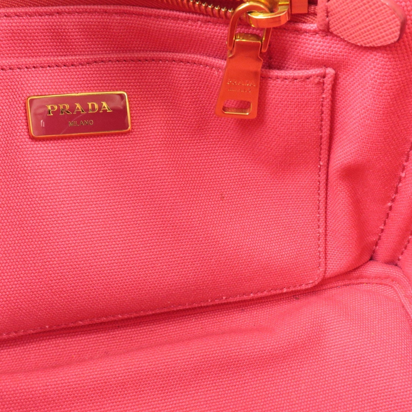 Prada Canapa Mini Canvas 2Way Tote Bag Pink 1BG439