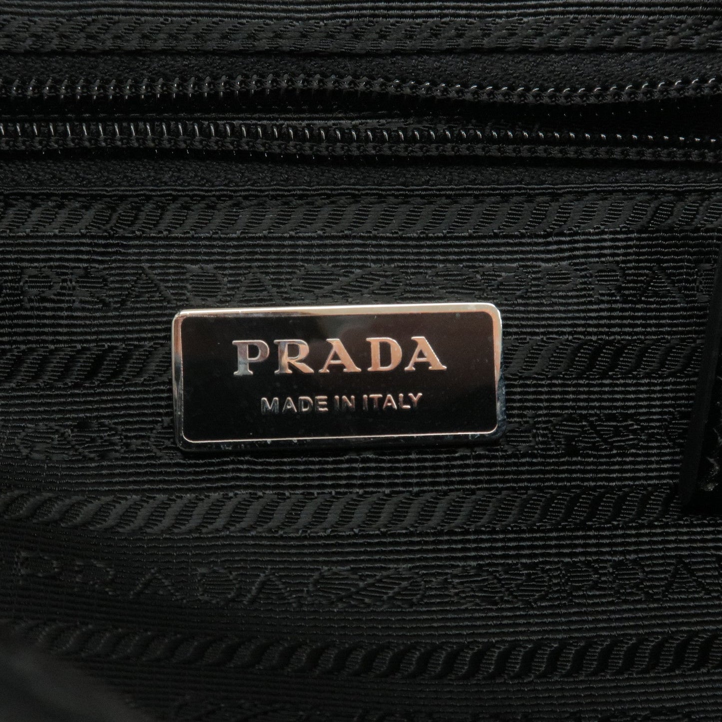 Prada Logo Nylon Leather Shoulder Bag NERO Black BT1067