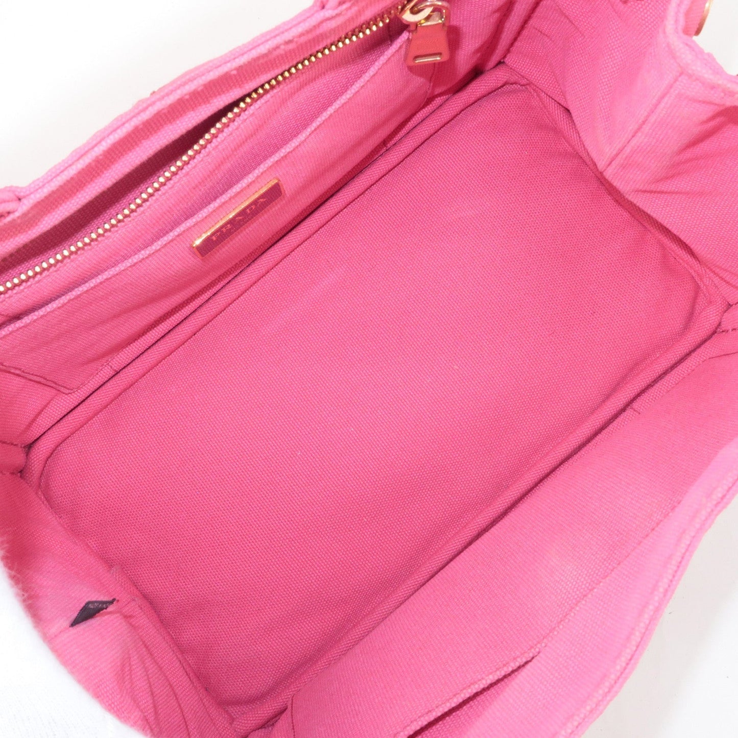 Prada Logo Canapa Mini Canvas 2Way Tote Bag Pink 1BG439