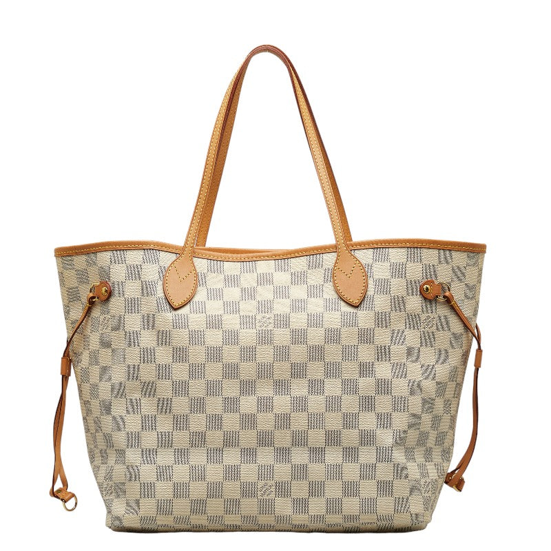 Louis Vuitton Damier Azur Neverfull MM Tote Bag N41361 White