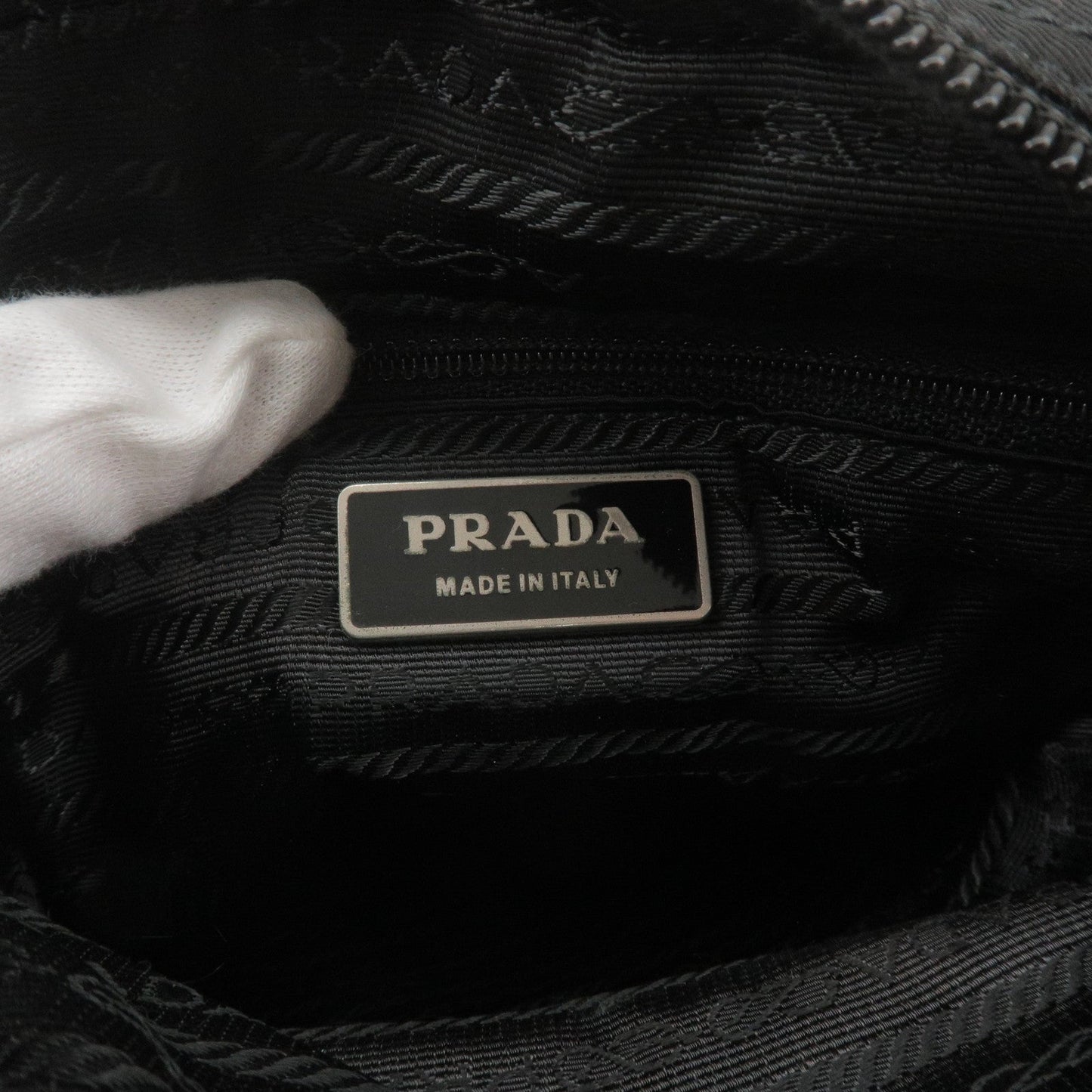 Prada Logo Nylon Leather Shoulder Bag NERO Black BT0169